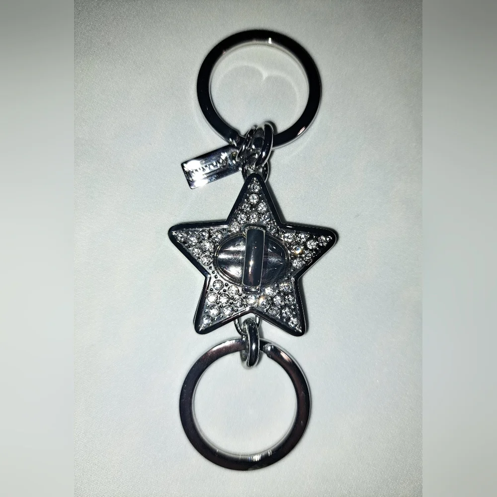 New Coach Star Turnlock Keychain